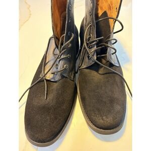 Market MR. KT. Men's Combat Boots Size 13 Black Suede pebbled Leather